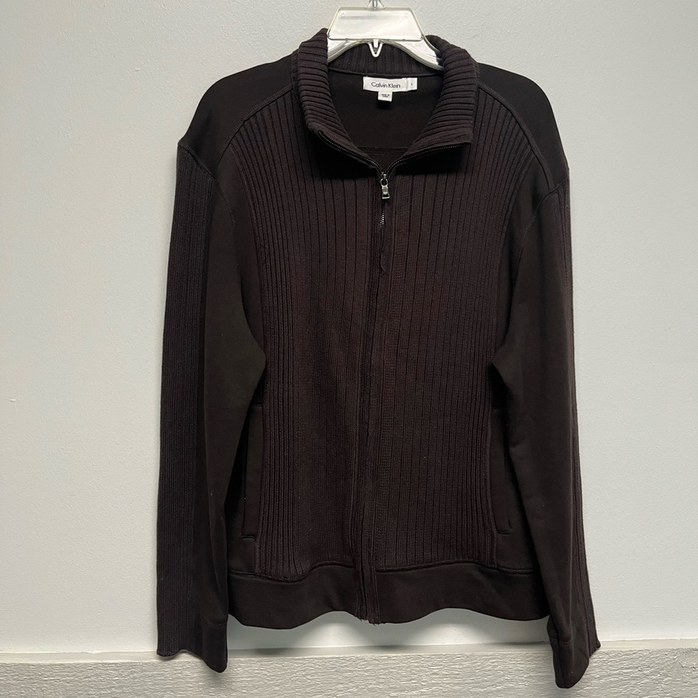 Calvin Klein Zip Up Sweater Top L